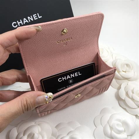 chanel light pink card holder|vintage Chanel card holder.